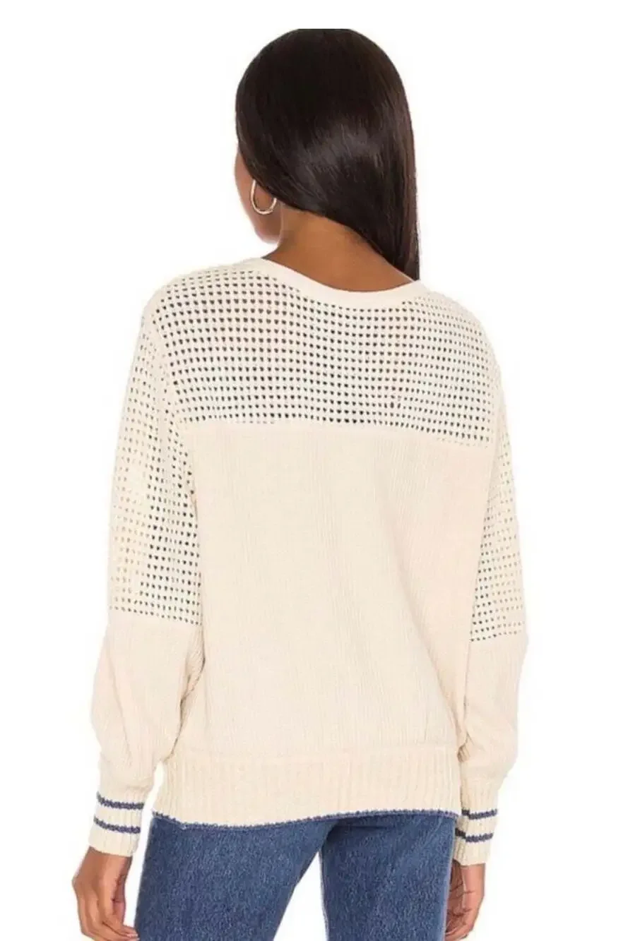 Free People Geo Party Pullover Ivory Geometric Knit Sweater